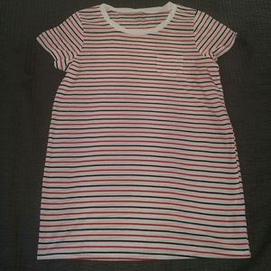 Maternity Red/White/Blue Striped Tee